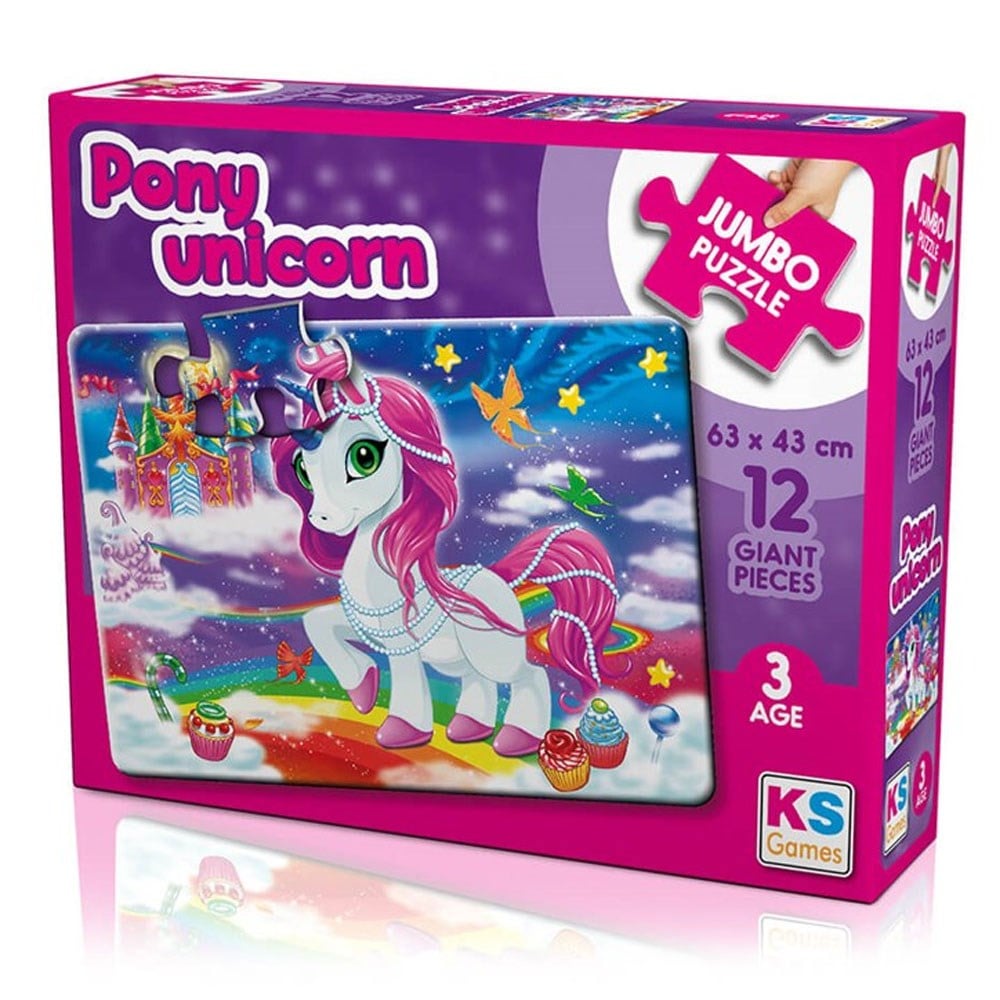 Pony Unicorn Jumbo Puzzle 12 Parça JP 31007