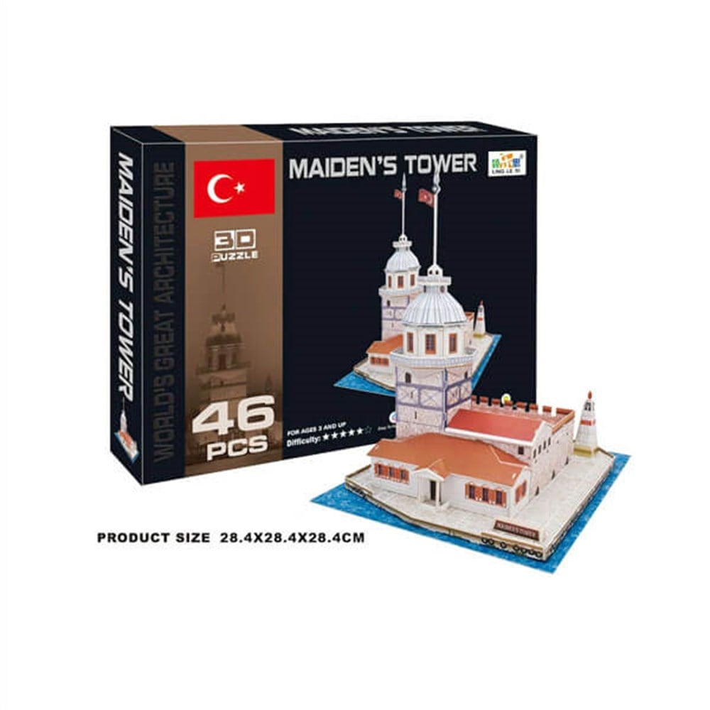 Samatlı Kız Kulesi 3D Boyutlu Puzzle Maket 46 Parça