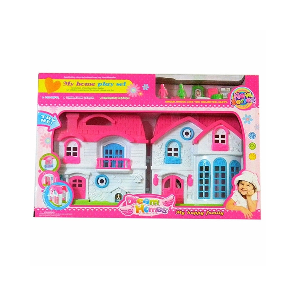 Samatlı Oyuncak Işıklı ve Sesli Pembe Bebek Ev Seti