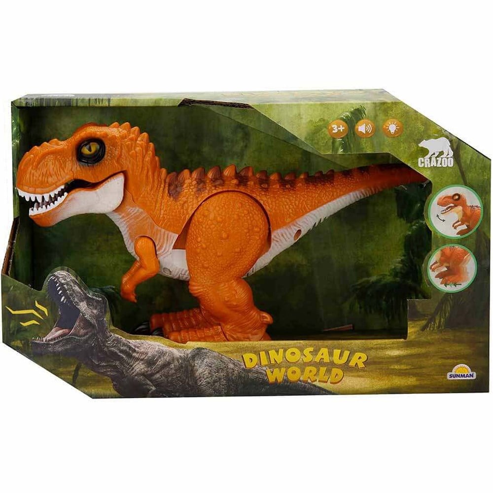 Sesli ve Işıklı Yürüyen Dinozor 18 Cm 03157