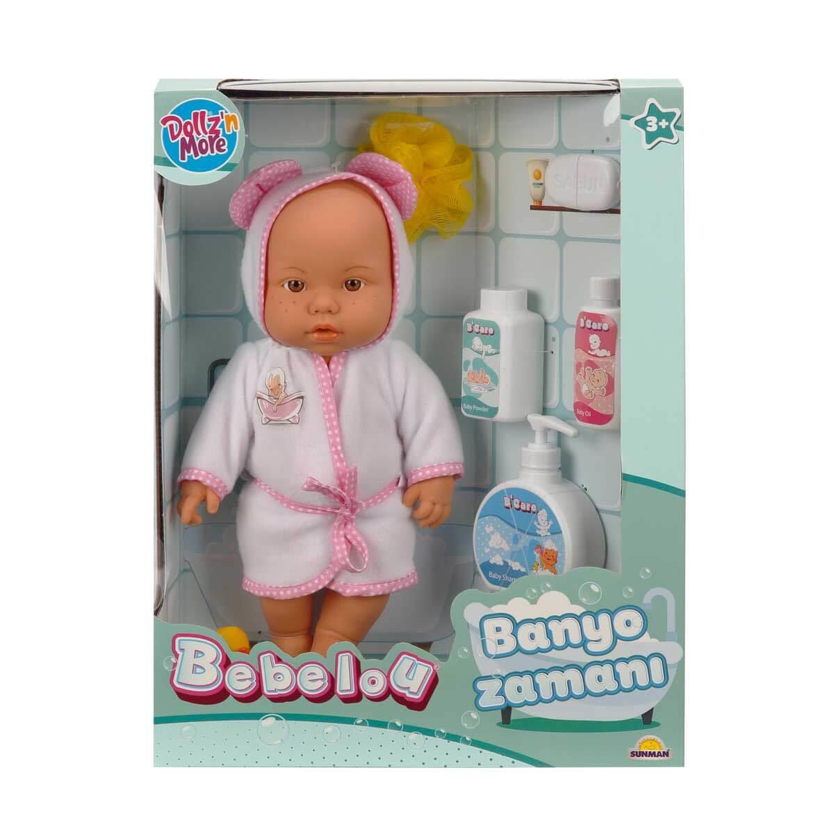 Sunman Oyuncak Bebelou Banyo Zamanı Bebek Seti 35 Cm 01030031