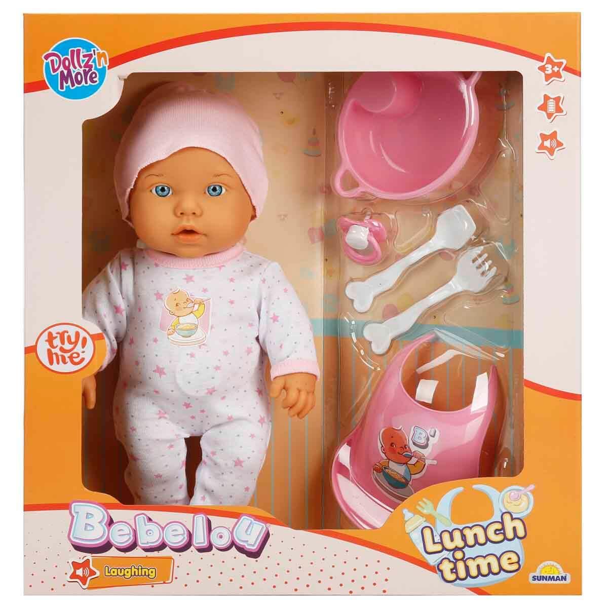 Sunman Oyuncak Bebelou Yemek Zamanı Sesli Bebek Seti 35 Cm 00030021
