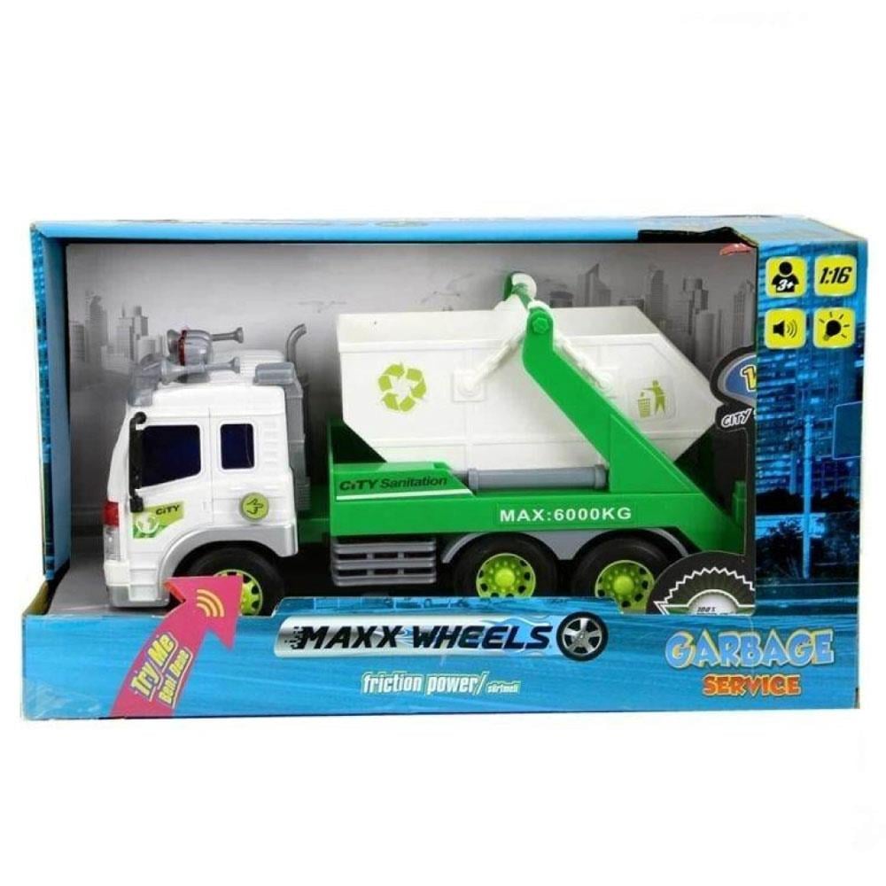 Sunman Oyuncak Maxx Wheels 1:16 Sesli ve Işıklı Geri Dönüşüm Kamyonları 00013078