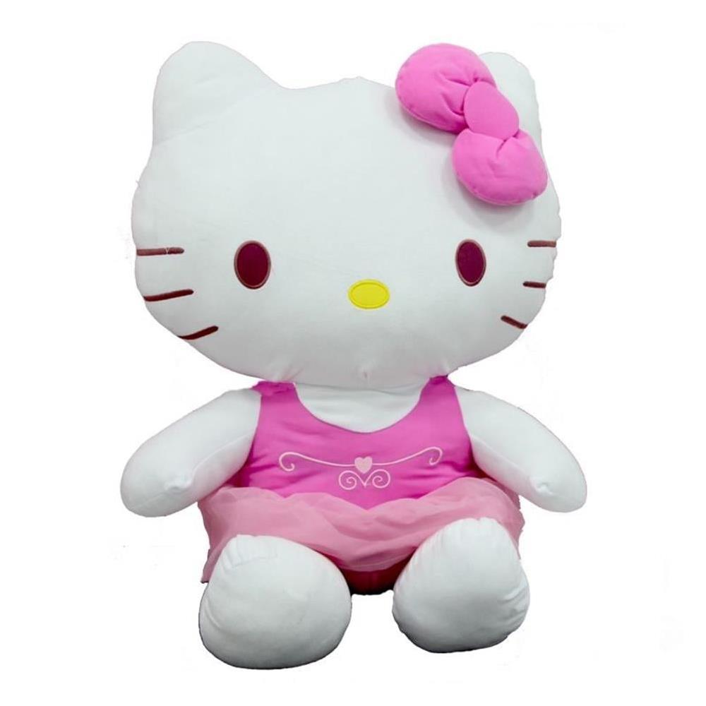 Sunman Oyuncak Peluş Hello Kitty Elbiseli Kurdeleli 50 Cm 00002093