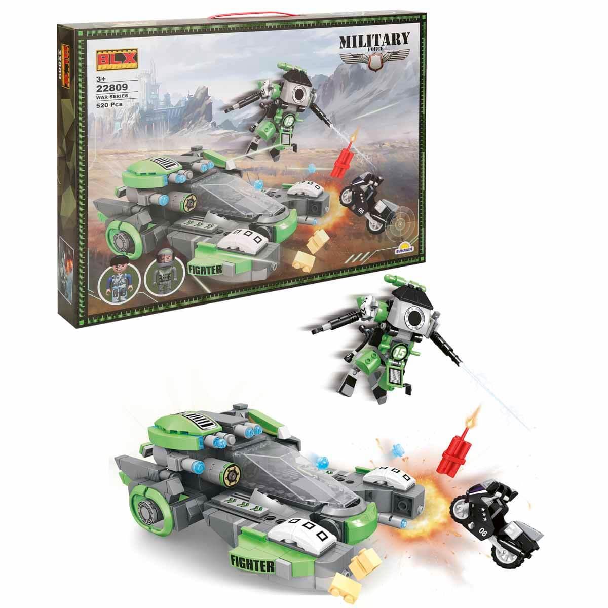 Sunman Oyuncak War Uzay Aracı Robot ve Motosiklet 22809 520 Parça 00004409