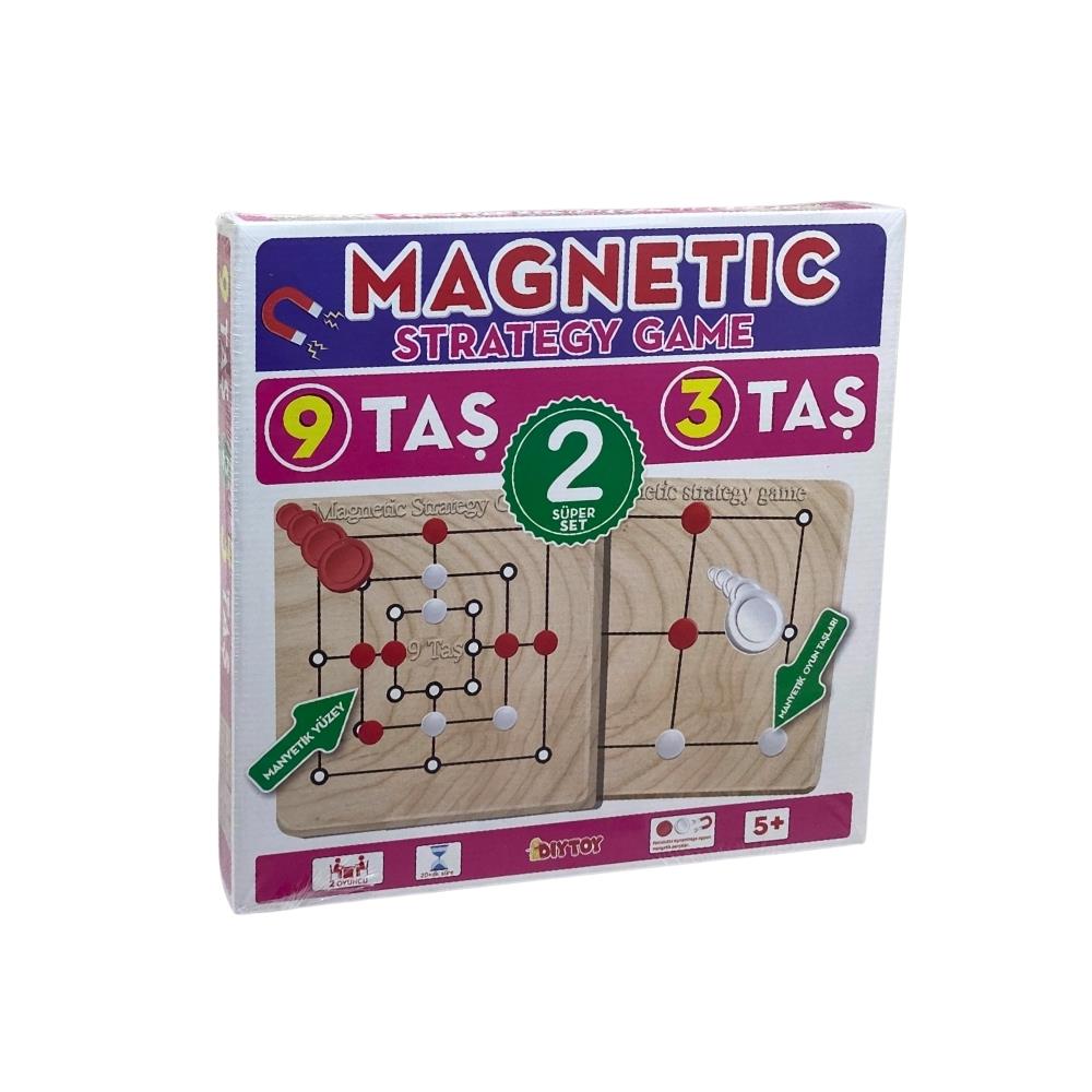 Taba Oyuncak Manyetik Strateji Oyunları 9 Taş 3 Taş