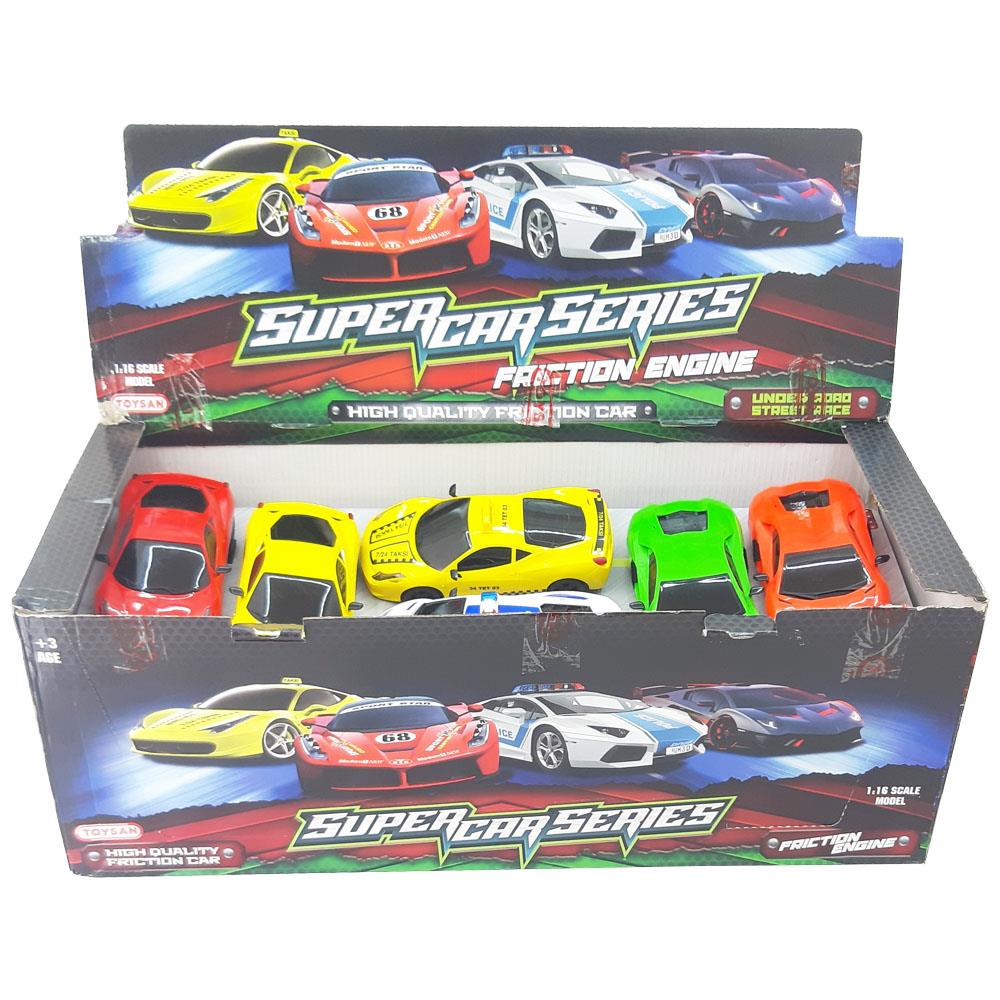Toysan Oyuncak 12 Li Sürtmeli Araba Standlı TOY-84