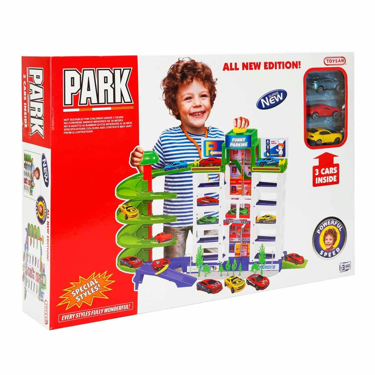 Toysan Oyuncak Asansörlü Garaj Seti 3 Araçlı 5 Katlı Asansörlü TOY-41
