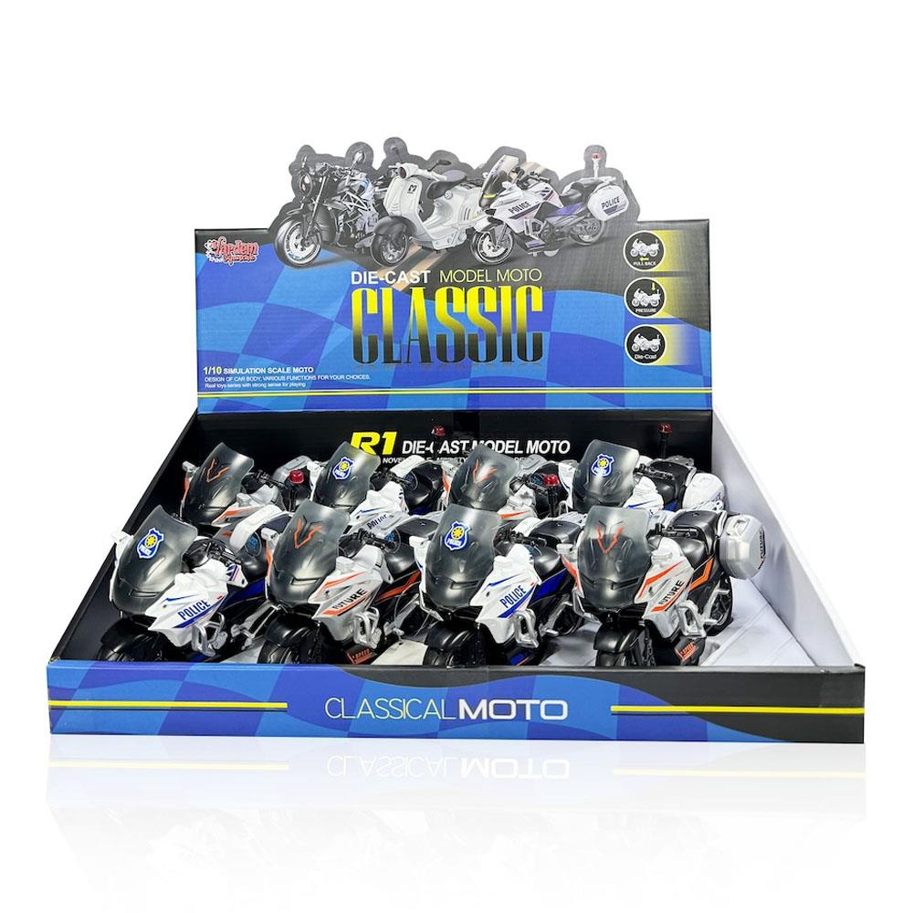 Vardem Oyuncak Çek Bırak Sesli ve Işıklı 1:10 Die-Cast Clasic Güvenlik Motosiklet MY66-M2241