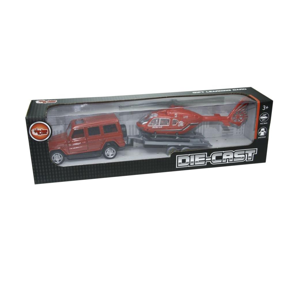 Vardem Oyuncak Helikopter Çeken Die-Cast Çek Bırak Jeep XFD1023