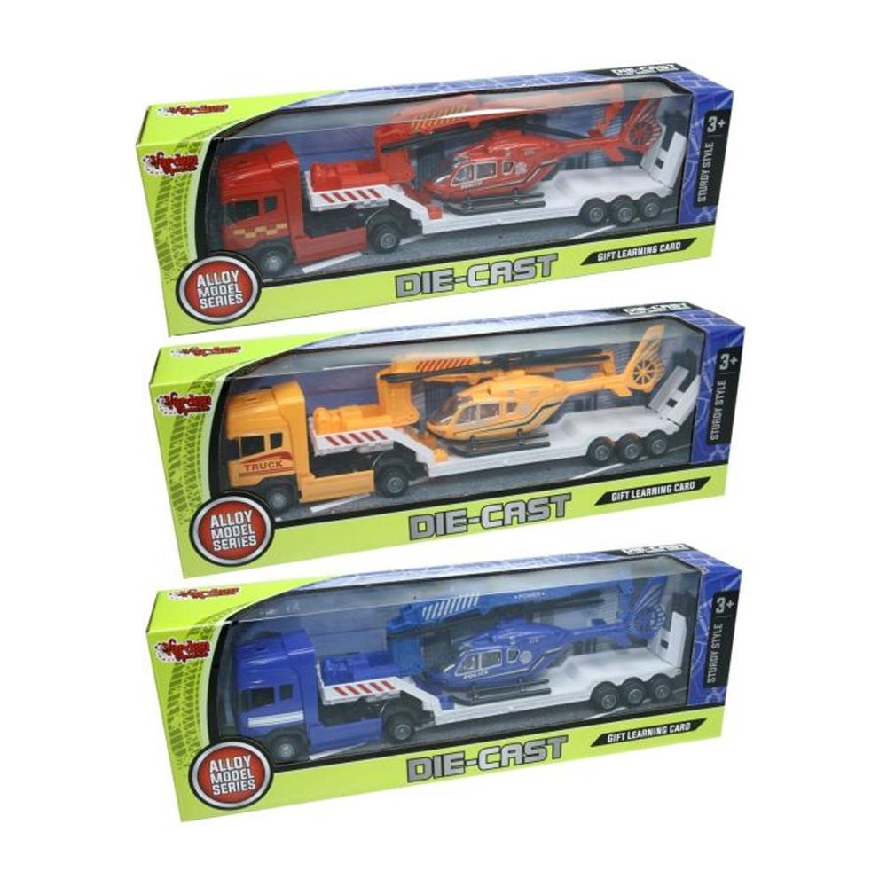 Vardem Oyuncak Helikopter Taşıyan Die-Cast Tır XFD889-305