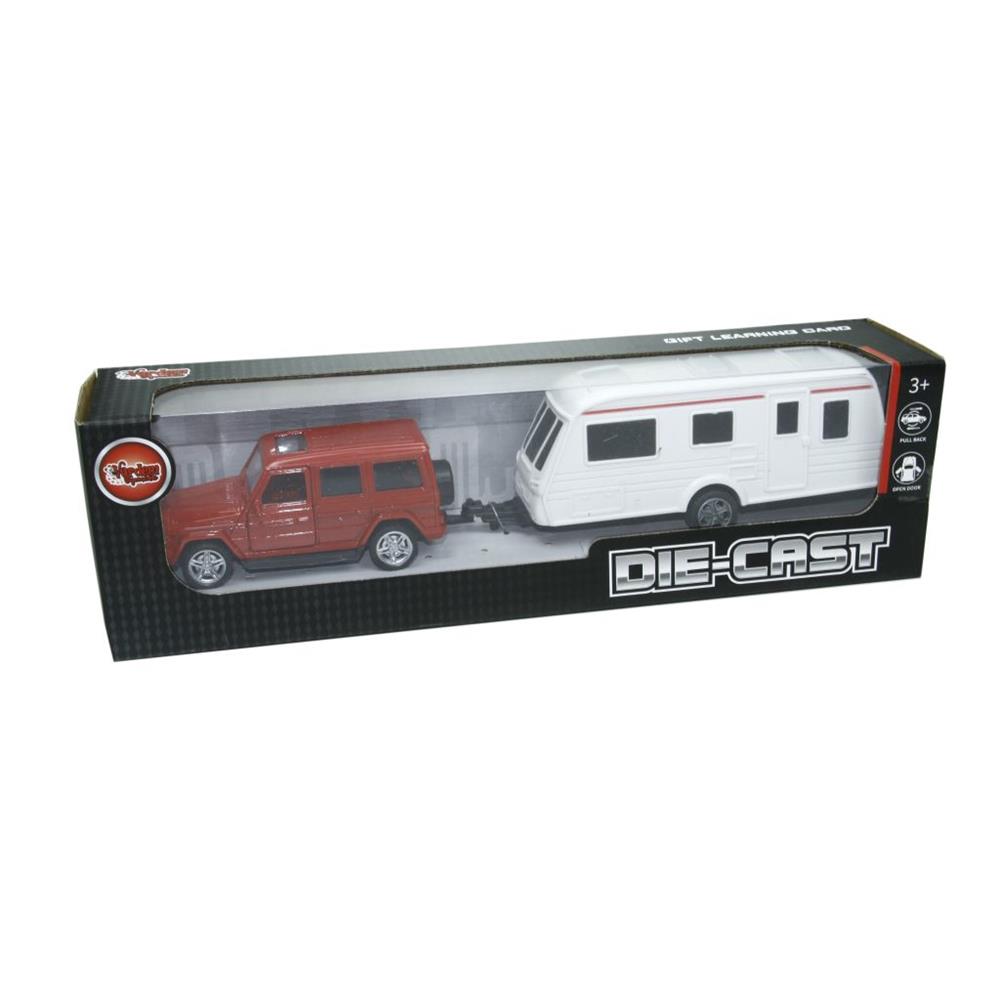 Vardem Oyuncak Karavan Çeken Die-Cast Çek Bırak Jeep XFD1001