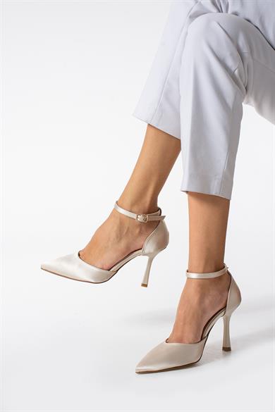 Kadın Bej Sivri Burunlu Stiletto