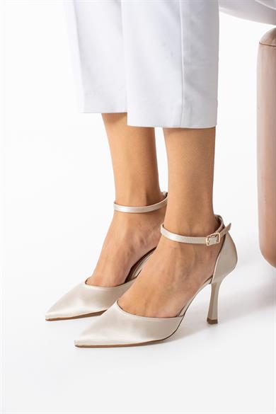 Kadın Bej Sivri Burunlu Stiletto