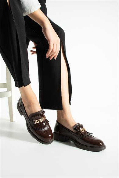 Kadın Püsküllü Günlük Loafer Corvia - Kahverengi