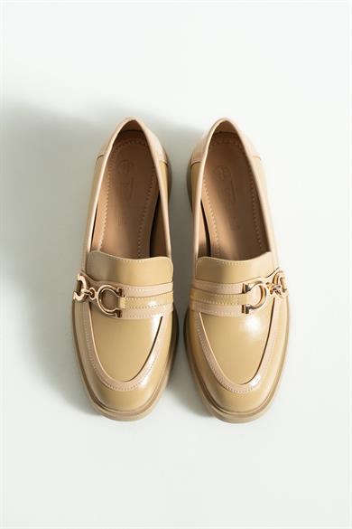 Kadın Toka Detaylı Günlük Loafer Teya - Bej
