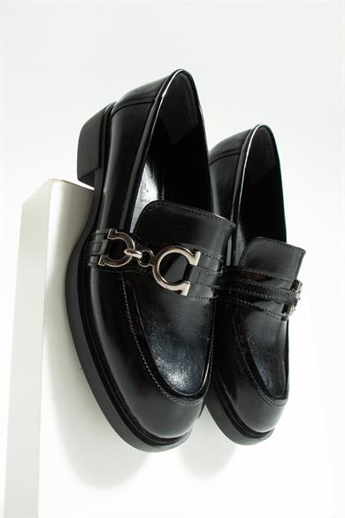 Kadın Toka Detaylı Günlük Loafer Teya - Siyah