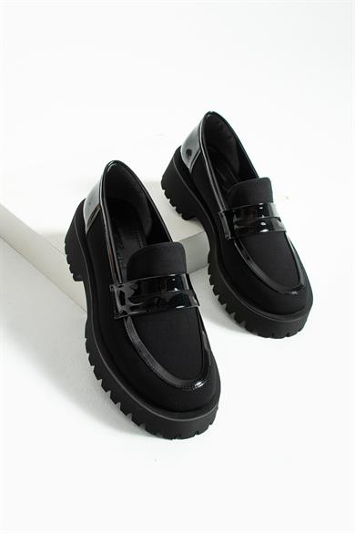 Kadın Yüksek Taban Günlük Loafer Vela - Siyah