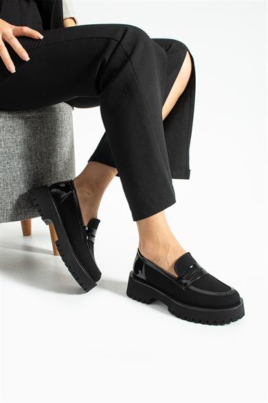 Kadın Yüksek Taban Günlük Loafer Vela - Siyah