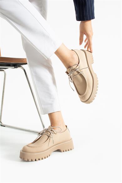 Kadın Yüksek Taban Loafer Arden - Bej