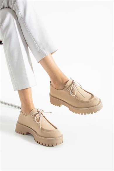 Kadın Yüksek Taban Loafer Arden - Bej