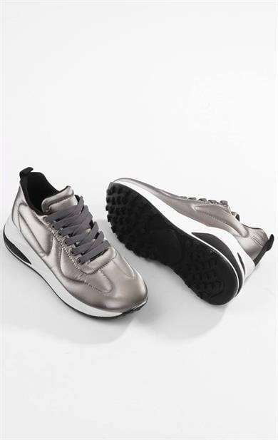 Kadın Platin Dikiş Detaylı Günlük Sneaker