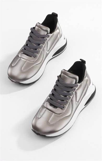 Kadın Platin Dikiş Detaylı Günlük Sneaker