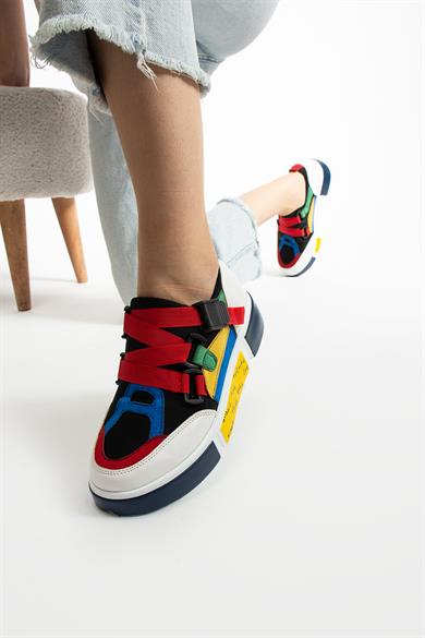 Kadın Renkli Şık Tasarım Ortopedik Kadın Sneaker