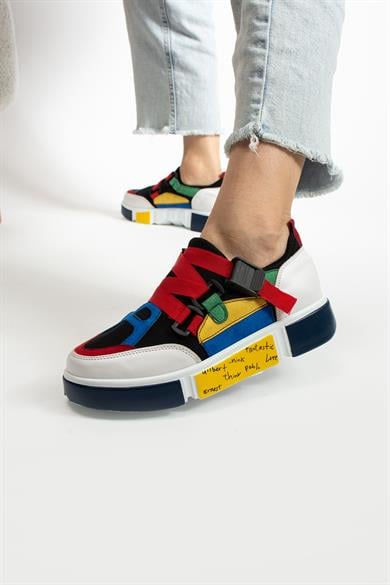 Kadın Renkli Şık Tasarım Ortopedik Kadın Sneaker