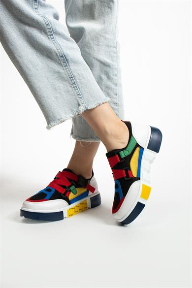 Kadın Renkli Şık Tasarım Ortopedik Kadın Sneaker