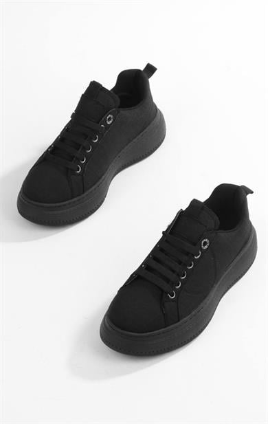 Kadın Siyah Sade ve Zarif Günlük Sneaker