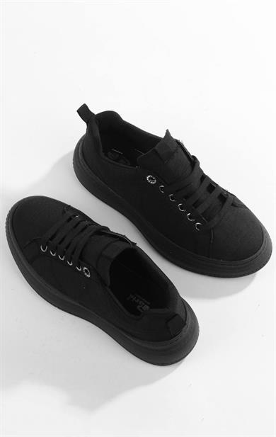 Kadın Siyah Sade ve Zarif Günlük Sneaker