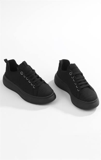 Kadın Siyah Sade ve Zarif Günlük Sneaker