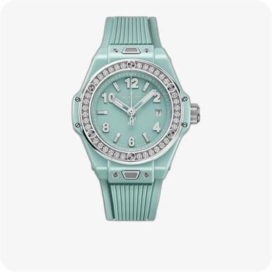 Hublot Big Bang  One Click Mint Green Ceramic Diamonds