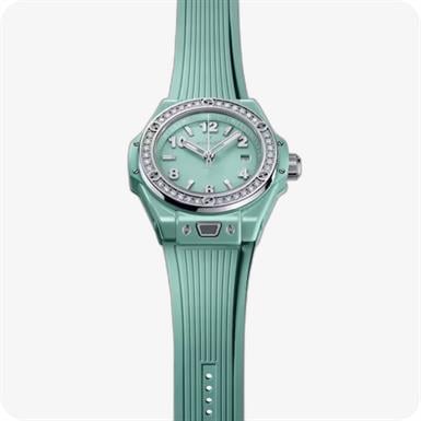 Hublot Big Bang  One Click Mint Green Ceramic Diamonds