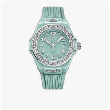 Hublot Big Bang  One Click Mint Green Ceramic Diamonds