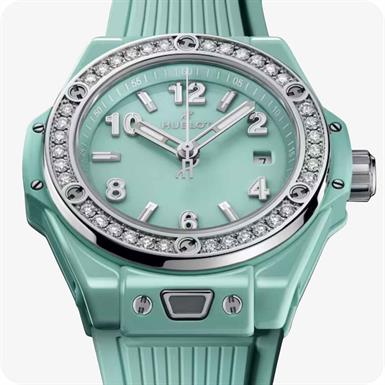 Hublot Big Bang  One Click Mint Green Ceramic Diamonds
