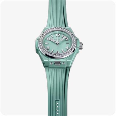 Hublot Big Bang  One Click Mint Green Ceramic Diamonds