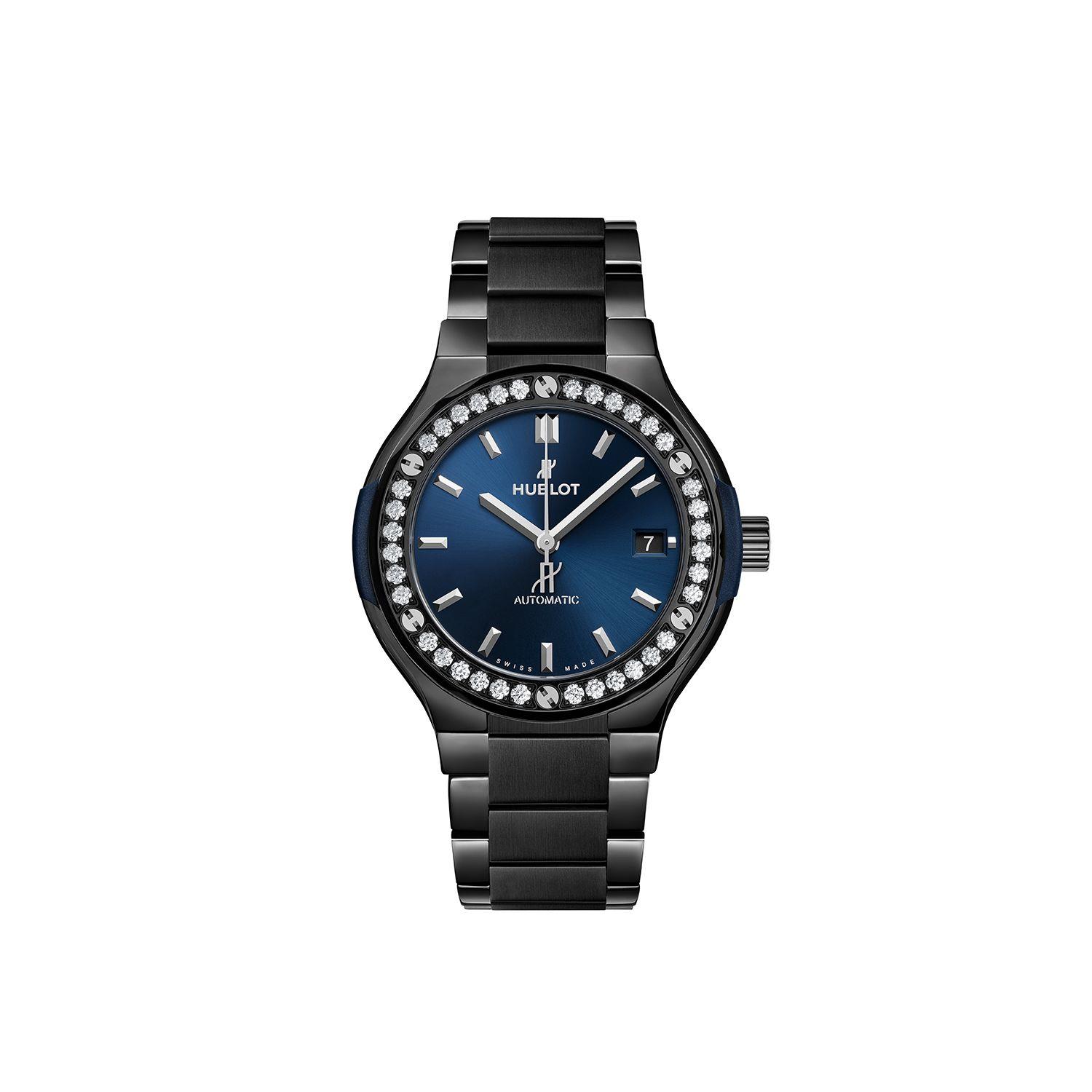 Hublot Classic Fusion Ceramic Blue Bracelet Diamonds