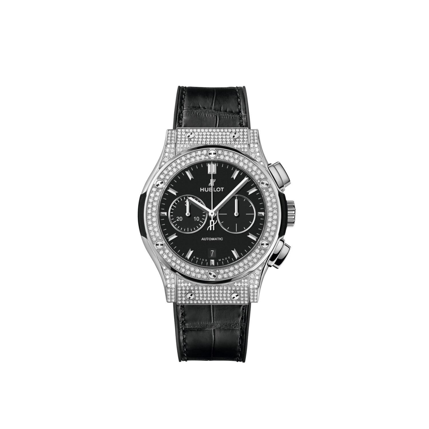 Hublot Classic Fusion Chronograph Titanyum Pavé