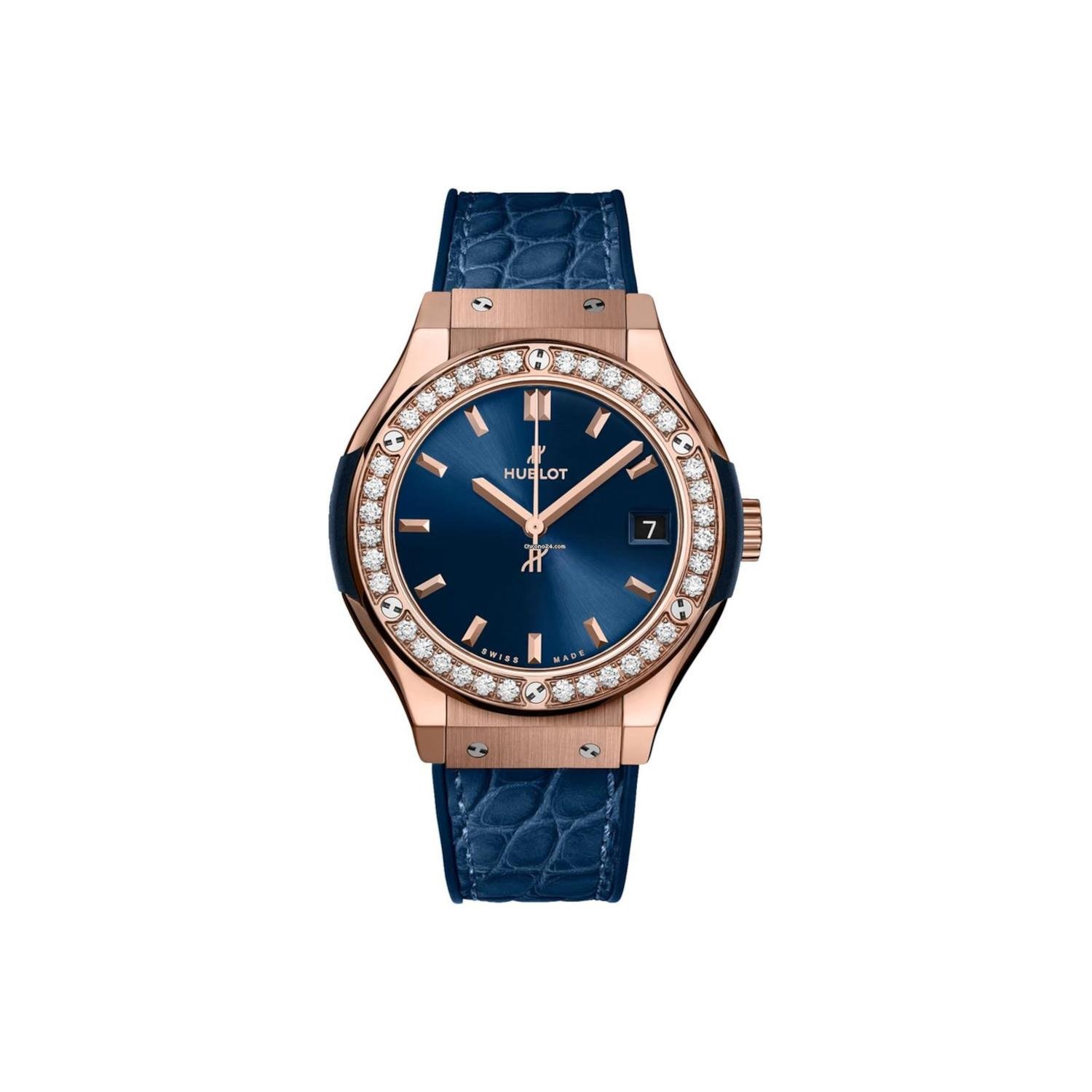 Hublot Classic Fusion King Gold Blue Diamonds