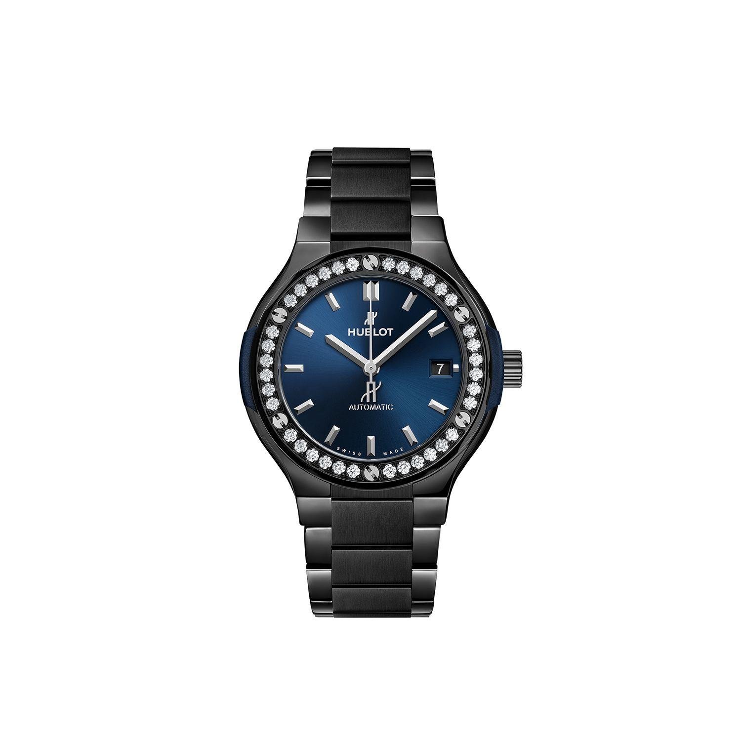 Hublot Classic Fusion Ceramic Blue Bracelet Diamonds