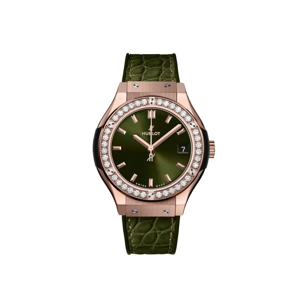 Hublot Classic Fusion King Gold Green Diamonds