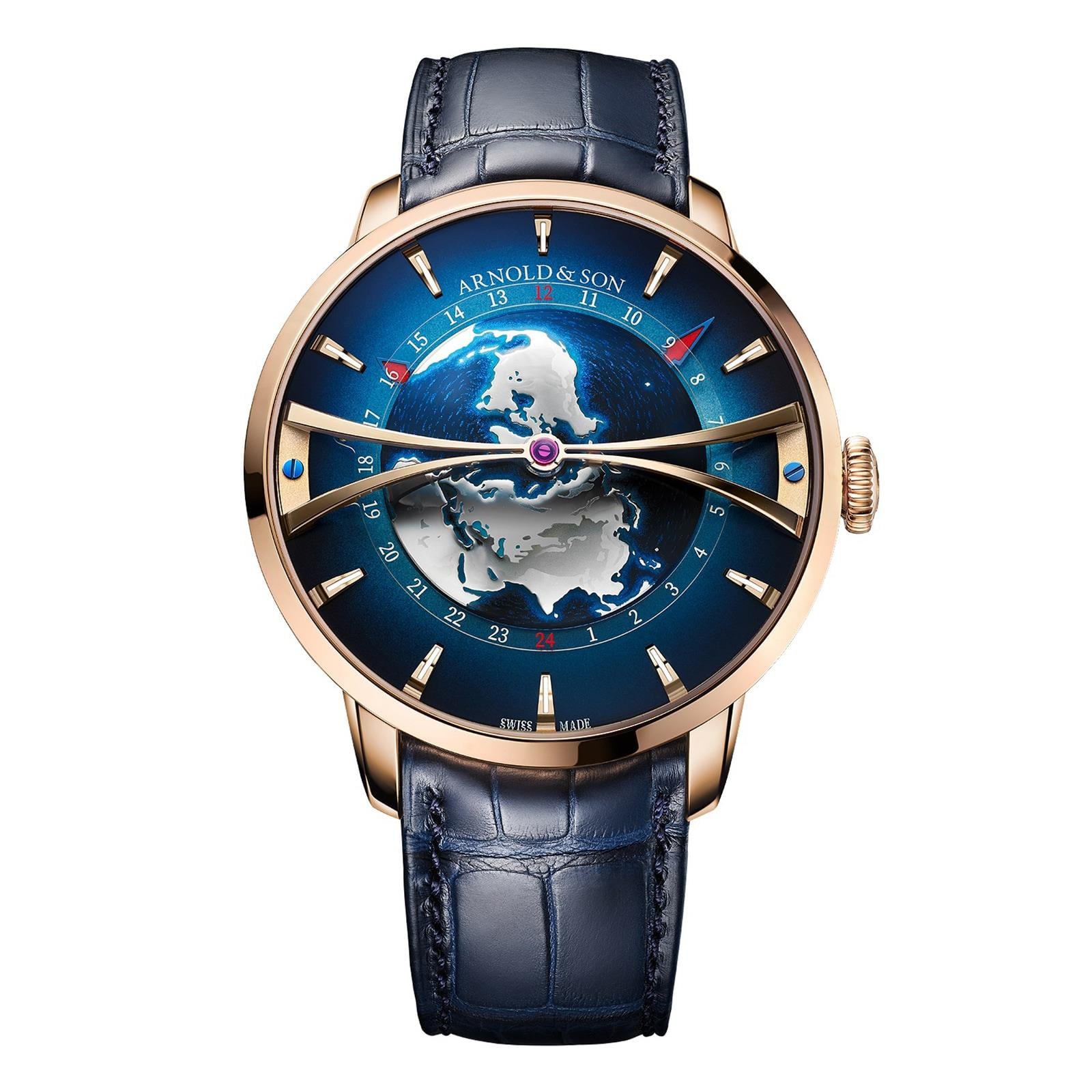 Arnold & Son  Globetrotter Red Gold