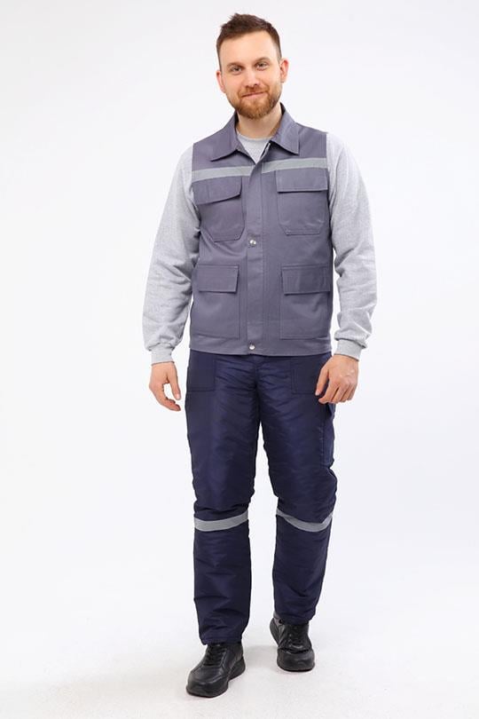 16X12 GABARDİN 4 CEPLİ YAZLIK YELEK-Orta Gri