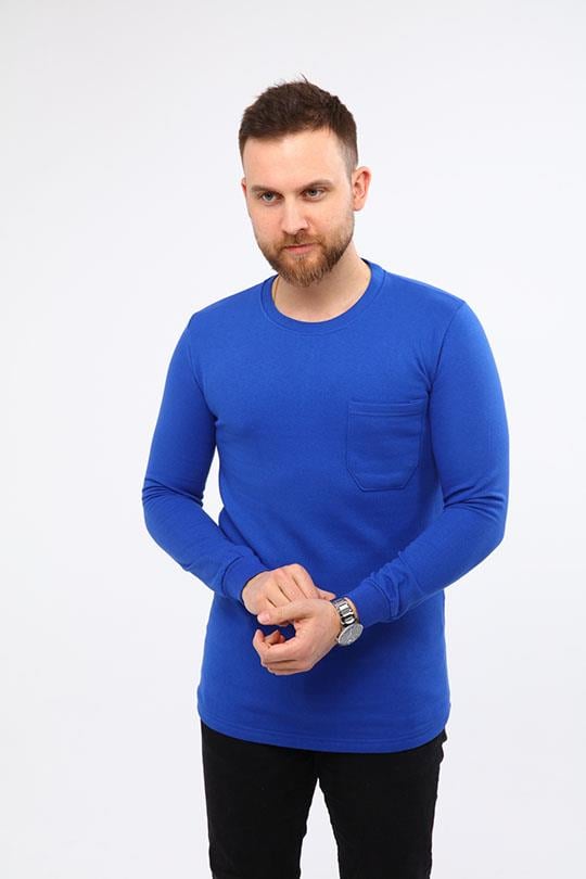20/10 İKİ İPLİK O YAKA SWEAT OPANENT -Sax Mavi