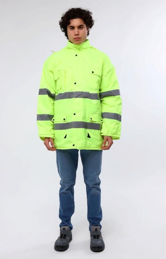 İTHAL KABAN KAPÜŞONLU REFLEKTÖRLÜ-Neon Sarı