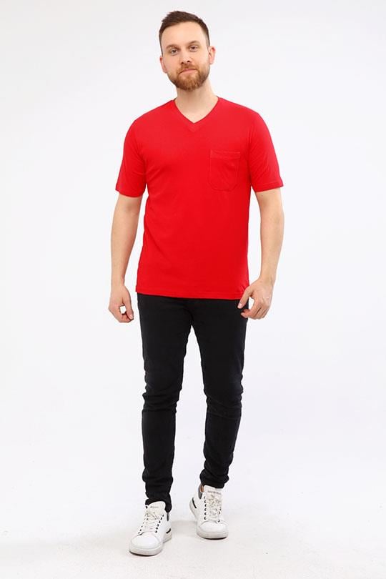 MUALTA 30/1 SUP.V YAKA TSHİRT OPENENT-Kırmızı