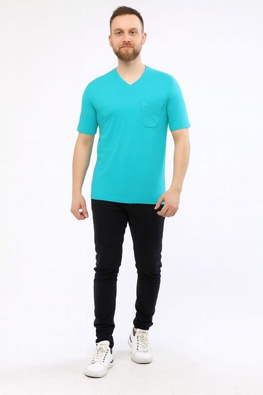 MUALTA 30/1 SUP.V YAKA TSHİRT OPENENT-Turkuaz