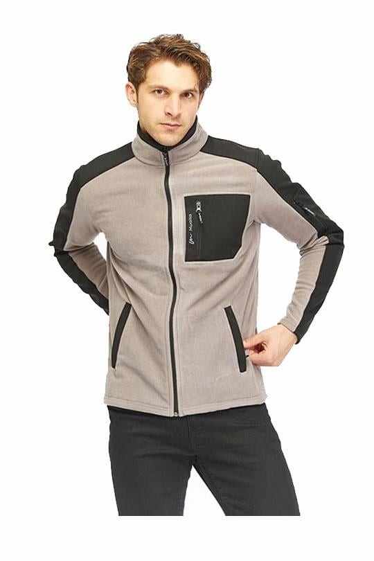 MUALTA OUTDOOR POLAR SOFTSHELL DETAYLI-KumGri-Siyah
